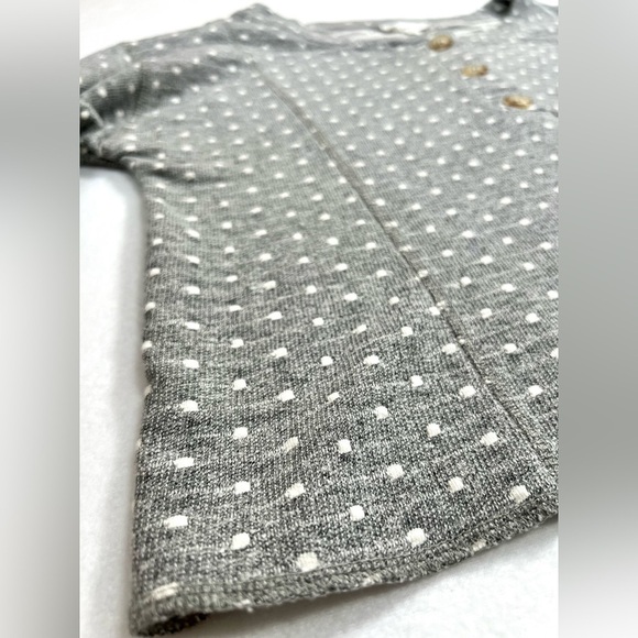 BLU PEPPER Women’s Polka Dot Gray White Crop Top 3/4 Sleeve Comfy Casual Small - Picture 6 of 12